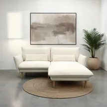 DOMO collection Eckcouch Polyester L-Form 3-Sitzer Beige