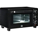 Minibackofen, 21 L Toasterofen mit 1 Drahtgestell und 1 Backblech, 3 Kochmodi, 100 °C-230 °C, Edelstahl, Glas, Schwarz