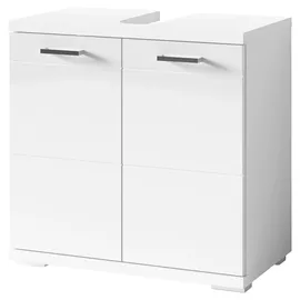 byLIVING Waschbeckenunterschrank Nebraska 60 x 59 cm Weiß Hochglanz