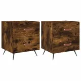 vidaXL Nachtschrank 2 Stk. 40 x 35 x 47,5 cm Räuchereiche