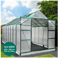 Brast Aluminium-Gewächshaus Alu grün HKP 6 mm 12,25 m2