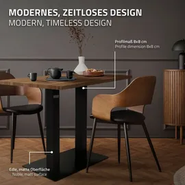 ML-Design Tischgestell Doppel 72 cm Metall Schwarz