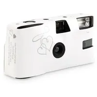 Weddingstar Einwegkamera mit Blitz – Einweg-Filmkamera für 35-mm-Filmkamera für Hochzeits- oder Partygeschenke – Silberfarbene verzauberte Herzen