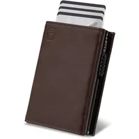 ZLIDER Kartenetui Herren & Damen | Mini Geldbörse Herren Kunstleder | Card Holder Slim Wallet mit Münzfach | RFID Blocker Portmonee Herren | Portemonnaie Geldbeutel Herren (Dunkelbraun)