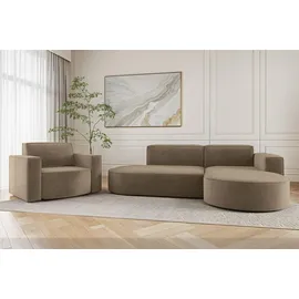 Fun Möbel PALMA Sessel 98 x 98 x 74 cm braun