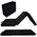 nana shop 3-teilige Faltmatratze, 200x60x10 cm, Wasserfeste Klappmatratze, Gästematratze, Faltbare Matratze, Campingmatratze (Schwarz)