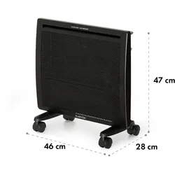 Klarstein Hot Spot Slimcurve Double Wave 2-in-1 Heizgerät 1000W Wochentimer Stahlblech Schwarz