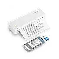 JADENS Portable Drucker, A4 Thermodrucker, Bluetooth Mobile Tragbarer Drucker A4, Wireless No-Ink Reisedrucker, kompatibel mit Android und iOS für Unterwegs & Laptop