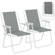 Woltu Campingstuhl 2er Set Dunkelgrau