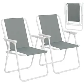 Woltu Campingstuhl 2er Set Dunkelgrau