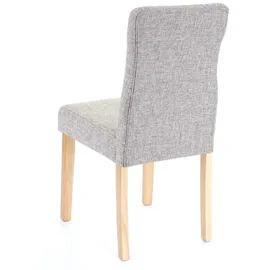 Mendler 4er-Set Esszimmerstuhl HWC-E58, Stuhl Essstühle, FSC®-zertifiziert ~ Stoff/Textil grau, helle Beine
