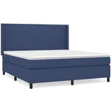 vidaXL Boxspringbett mit Matratze Blau 160x200 cm Stoff1393558