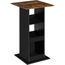 Woltu Bartisch 3 Regalfächer 75 x 120 x 110 cm Braun/Schwarz