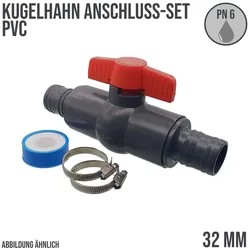 Pool Schlauch Kugelhahn ECO Absperrhahn Anschluss-Set ECO 32 mm - 4-teilig