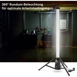 STAHLWERK LED-Baustrahler 100 W 360° Arbeitsleuchte 7500 lm LED-Tower mit Stativ