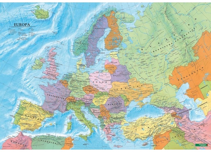 Europa Politisch, Poster, Plano In Rolle, Karte (im Sinne von Landkarte)