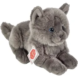 Kuscheltier TEDDY HERMANN "Kartäuser Katze, 20 cm", grau, Plüschfiguren, KinderL:20cm, Plüsch, zum Teil aus recyceltem Material, L:20cm