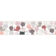 A.S. Création Bordüre Little Cats 16 cm 5 m Grau/Rosa 403741