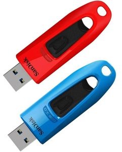 SanDisk USB-Stick Ultra, 64 GB SDCZ48-064G-G46BR2, bis 80 MB/s, USB 3.0, 2 Stück