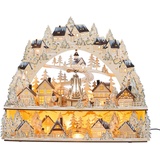 HGD Weihnachtsbeleuchtung, XL Schwibbogen Weihnachtsmarkt mit beweglicher Pyramide