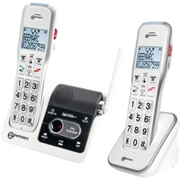 Geemarc Amplidect 595 U.L.E Duo - Seniorentelefone mit verstärkter Empfangslautstärke, Anrufbeantworter, SOS-Funktion, integriertem Gegensprechsystem - Mittlerer bis Schwerer Hörverlust - Version DE