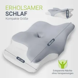 Juskys Nackenkissen 2er Set 40 x 80 cm Weiß/Grau