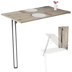 KDR Produktgestaltung Klapptisch 80×50 Wandklapptisch Esstisch Küchentisch Schreibtisch Wand Tisch, Eiche astig orange