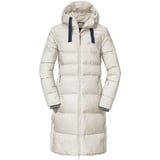 Schöffel Down Coat Kenosha L, wind- und wasserabweisender Daunenmantel mit RDS-zertifizierten Federn, leichte Winter Wanderjacke mit Wärmekragen und Kapuze, whisper white, 44