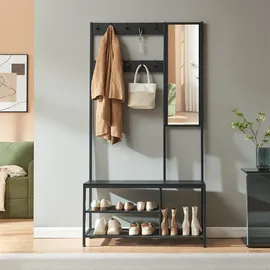 [en.casa] Napinerg Garderobenständer 185x98x34 cm Schwarz