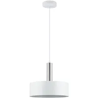 LED Universum - Pendelleuchte Victoria Ø 30cm Metall rund für LED E27 Leuchtmittel max 40W (exklusive) höhenverstellbar bis 150cm Esstisch Wohnzimmer Hängelampe Deckenlampe weiß silber