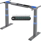 FLEXISPOT Höhenverstellbarer Schreibtisch Gestell, elektrisch mit 2 Motoren, 3-stufiges Tischgestell höhenverstellbar mit 4 Memory-Steuerung & USB, Belastbar bis 160 KG (E6 Premium Grau)