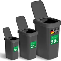 Novaliv Mülleimer-Set 10L + 25L + 50L, Abfalleimer mit