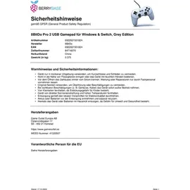 8bitdo Pro 2 Controller Grau für Switch / PC