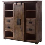 Massivmoebel24 Highboard 142 x 147 x 45 cm Braun