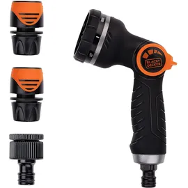Black & Decker Deluxe Bewässerungsset 8 Stufen Kunststoff Schwarz/Orange