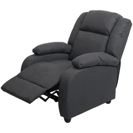 Mendler Fernsehsessel Lincoln, Relaxsessel Liege Sessel, Stoff/Textil ~ dunkelgrau