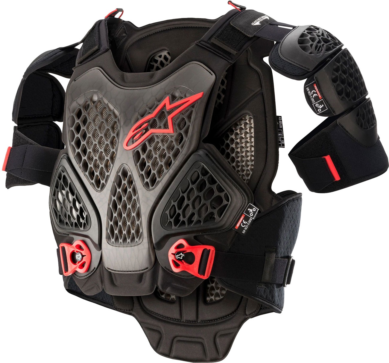 Alpinestars A-6 S22, Protektorenweste - Schwarz/Dunkelgrau/Rot - XL/XXL