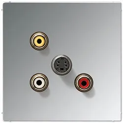 Jung Mutimedia-Einsatz Cinch Audio/Composite Video/S-Video (Glanzchrom)