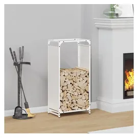 vidaXL Kaminholzregal Kaltgewalzter Stahl 44 x 28 x 90 cm Weiß