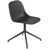 Muuto Fiber Side Chair, swivel base with return, schwarz / schwarz