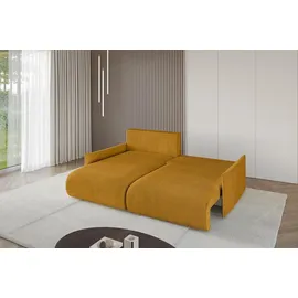 altdecor Ecksofa Cord 2-Sitzer Senfgelb