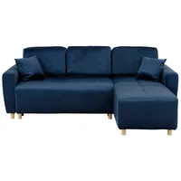 Home Affaire Ecksofa »Scania L-Form«, wahlweise mit Bettfunktion und Bettkasten, blau