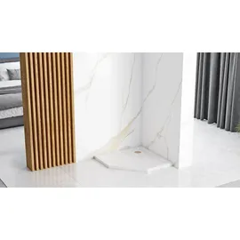REA Duschkabine Diamond 80 x 80 cm rechts 195 cm schwarz transparent