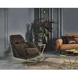 Sessel Ohrensessel Cocktailsessel Stoff Wohnzimmer Polyester Braun