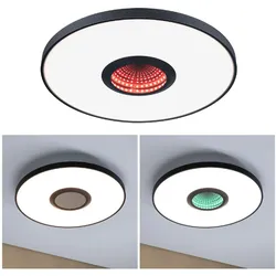 LED Deckenleuchte dimmen 1400lm klassische Leuchte & Gaming Zimmer, Schwarz matt