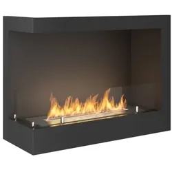 OutInFire CORN 600 – Eck-Biokamin, eingebauter Bioethanol-Kamin. Linke Öffnung – mit Glas