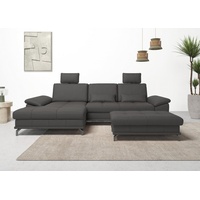 Places of Style Ecksofa Costello, mit Sitztiefenverstellung und Armlehnfunktion, 3 Nierenkissen braun