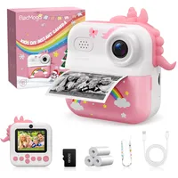 ElecMoga Sofortbildkamera Kinder, 48MP Kinderkamera 1080P HD 2,4 Zoll Bildschirm Digitalkamera mit 32GB Karte & DruckerPapier, Kinder Spielzeug Geburtstag Weihnachten Geschenk für 3-12 Jahren Mädchen