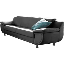 TRENDMANUFAKTUR Big-Sofa Kunstleder 3-Sitzer Schwarz