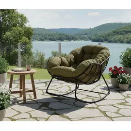 Lesli-Living Lesli Living Schaukelsessel Cozy Olive 0 x 0 x 0 cm anthrazit/olivgrün